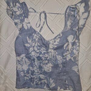 Reformation Floral Vivian Linen Corset Top - Size 6